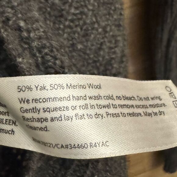 Eileen Fisher Size Medium Yam Wool Blend Funnel Cowlneck Boxy Sweater - Picture 11 of 11